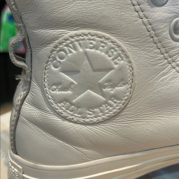 Converse Chuck Taylor All Star Leather Hightop Sneakers size 6.5 women’s - Picture 6 of 8